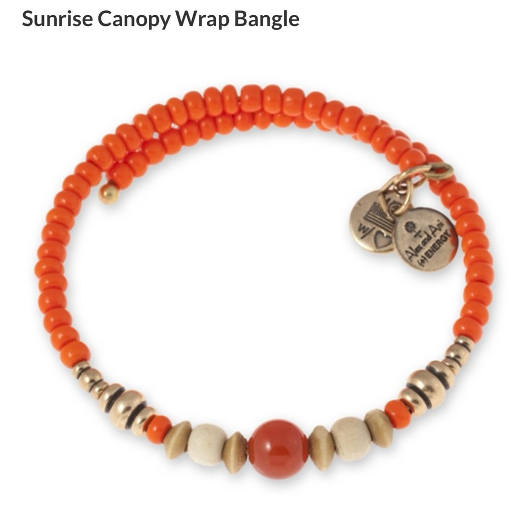 Alex and Ani Natural Wonders Sunrise Canyon Wrap Orange Gold Earth Tone Beads